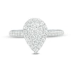 Thumbnail Image 4 of Previously Owned - 3/4 CT. T.W. Composite Diamond Pear-Shaped Frame Engagement Ring in 10K White Gold