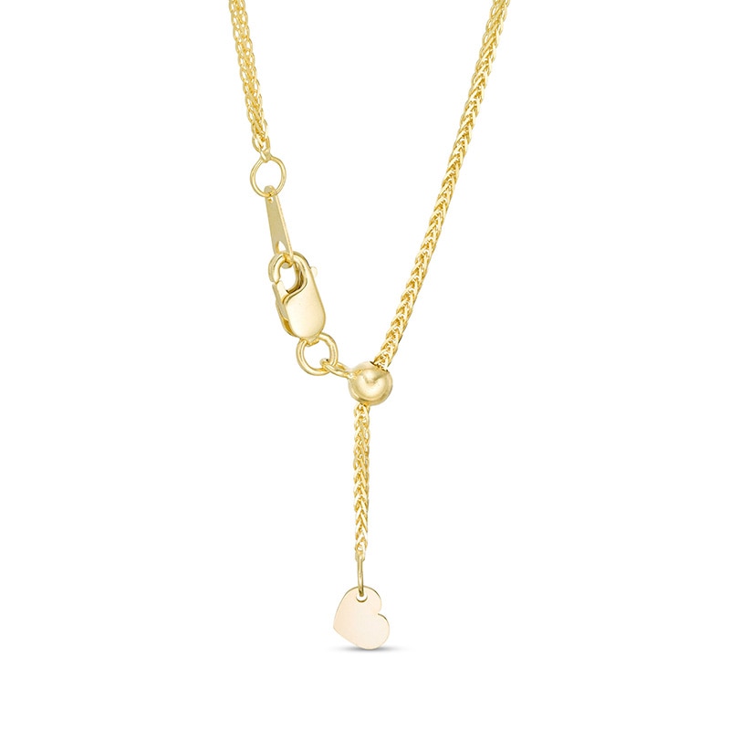 Main Image 2 of Previously Owned - Made in Italy 1.1mm Adjustable Wheat Chain Necklace in 14K Gold - 22"