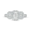 Thumbnail Image 4 of Previously Owned - 1-1/2 CT. T.W. Emerald-Cut Diamond Past Present Future® Vintage-Style Ring in 14K White Gold