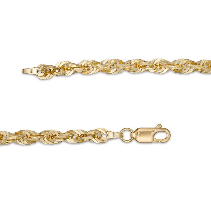 Main Image 3 of Previously Owned - 3.85mm Diamond-Cut Glitter Rope Chain Necklace in 10K Gold - 20"