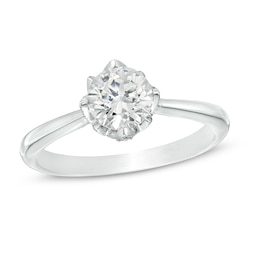 Previously Owned - Celebration Ideal 1 CT. T.W. Diamond Frame Engagement Ring in 14K White Gold