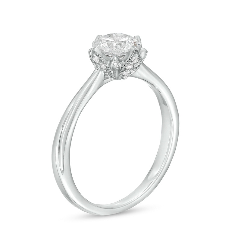 Main Image 3 of Previously Owned - Celebration Ideal 1 CT. T.W. Diamond Frame Engagement Ring in 14K White Gold