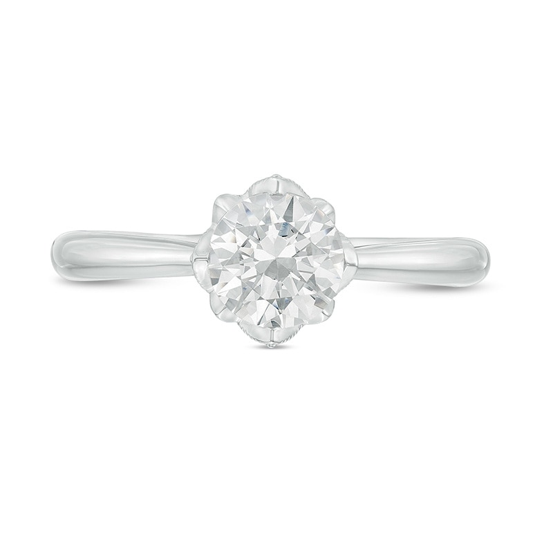 Main Image 4 of Previously Owned - Celebration Ideal 1 CT. T.W. Diamond Frame Engagement Ring in 14K White Gold