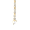 Thumbnail Image 2 of Previously Owned - 2 CT. T.W. Baguette and Round Diamond Crossover Link Bracelet in 10K Gold - 7.5&quot;