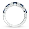 Thumbnail Image 3 of Previously Owned - Vera Wang Love Collection Blue Sapphire and 3/8 CT. T.W. Diamond Alternating Band in 14K White Gold