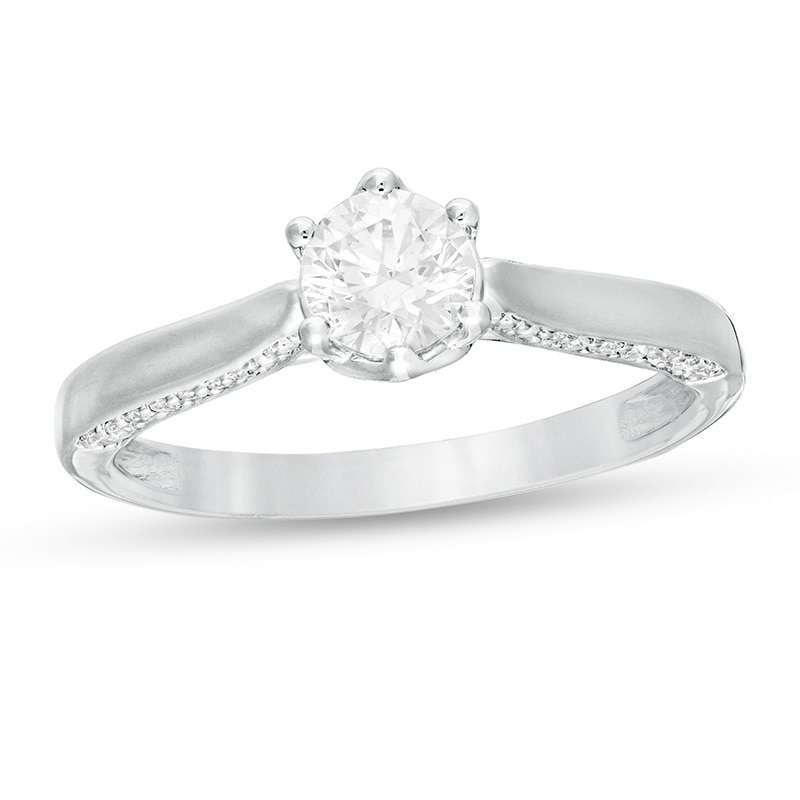 Main Image 1 of Previously Owned - 3/4 CT. T.W. Diamond Engagement Ring in 14K White Gold