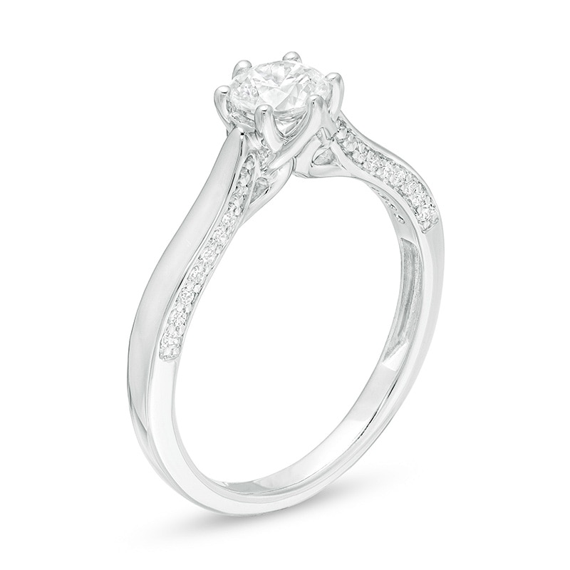 Main Image 3 of Previously Owned - 3/4 CT. T.W. Diamond Engagement Ring in 14K White Gold