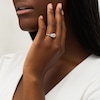 Thumbnail Image 2 of Previously Owned - 1 CT. T.W. Emerald-Cut Diamond Frame Past Present Future® Engagement Ring in 14K White Gold