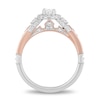 Thumbnail Image 3 of Previously Owned - Enchanted Disney Aurora 7/8 CT. T.W. Oval Diamond Frame Engagement Ring in 14K Two-Tone Gold