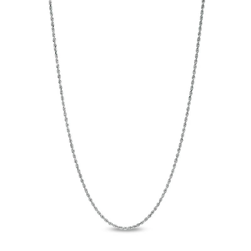Main Image 1 of Previously Owned - 1.6mm Glitter Rope Chain Necklace in Solid 10K White Gold - 18"