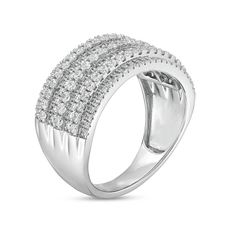 Main Image 3 of Previously Owned - 1 CT. T.W. Diamond Multi-Row Anniversary Band in 10K White Gold