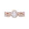 Thumbnail Image 4 of Previously Owned - 1 CT. T.W. Oval Diamond Frame Split Shank Bridal Set in 14K Rose Gold