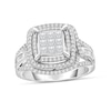 Thumbnail Image 0 of Previously Owned - 1-3/4 CT. T.W. Composite Diamond Cushion Frame Engagement Ring in 14K White Gold