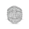 Thumbnail Image 0 of Previously Owned - 3 CT. T.W. Baguette and Round Diamond Multi-Row Ring in 10K White Gold