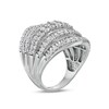 Thumbnail Image 2 of Previously Owned - 3 CT. T.W. Baguette and Round Diamond Multi-Row Ring in 10K White Gold