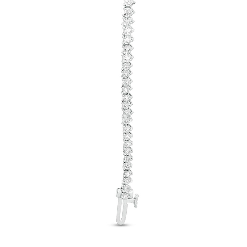 Main Image 2 of Previously Owned - 3 CT. T.W. Diamond Graduated Tennis Necklace in 10K White Gold - 16"