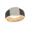 Thumbnail Image 1 of Previously Owned - 1-1/8 CT. T.W. Cushion Composite Black  and White Diamond Multi-Row Ring in 10K Gold
