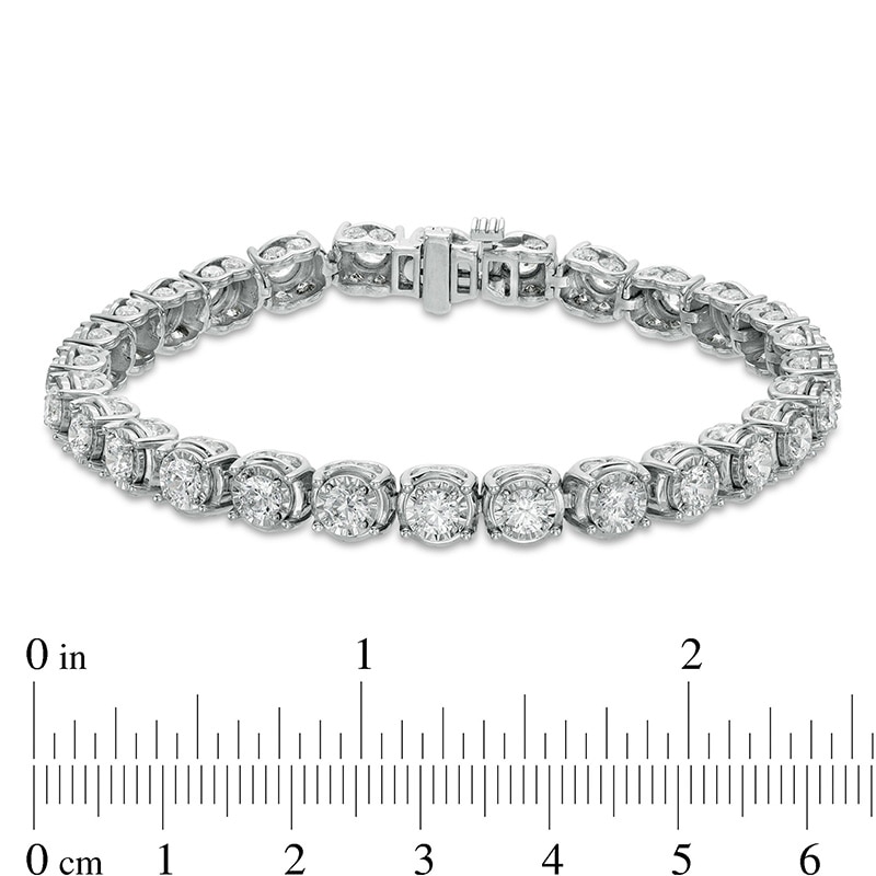 Main Image 4 of Previously Owned - 10 CT. T.W. Diamond Tennis Bracelet in 10K White Gold
