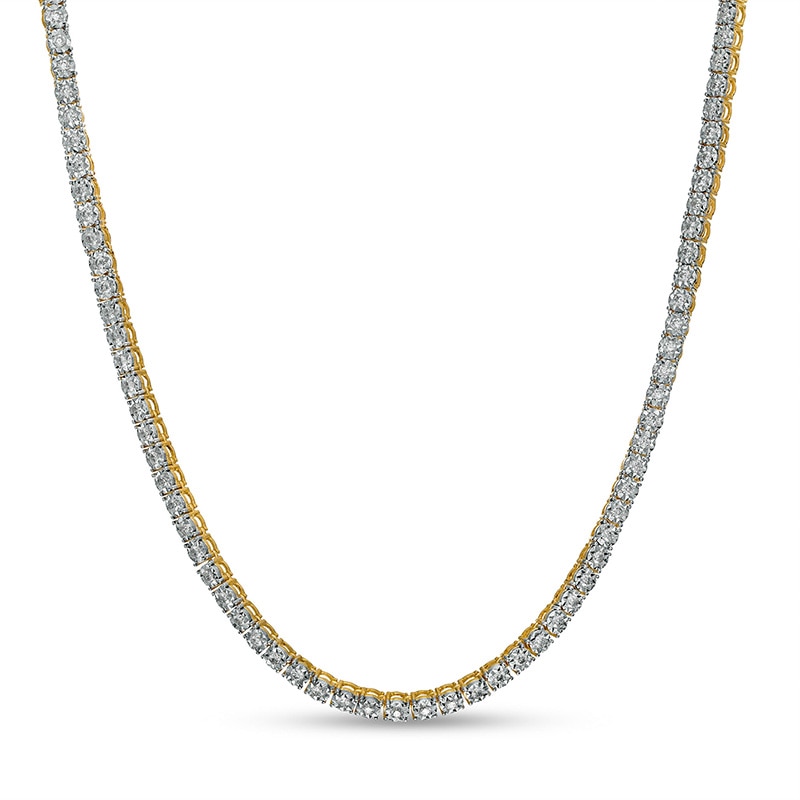 Main Image 1 of Previously Owned - Men's 3 CT. T.W. Diamond Tennis Necklace in 10K Gold - 20"
