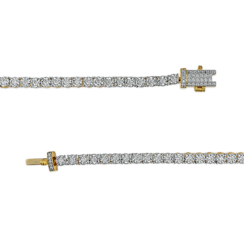 Main Image 3 of Previously Owned - Men's 3 CT. T.W. Diamond Tennis Necklace in 10K Gold - 20"