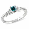 Thumbnail Image 1 of Previously Owned - 1/2 CT. T.W.  Blue and White Diamond Engagement Ring in 10K White Gold