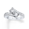 Thumbnail Image 1 of Previously Owned - Ever Us® 2-1/2 CT. T.W. Two-Stone Diamond Bypass Ring in 14K White Gold