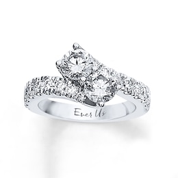 Previously Owned - Ever Us® 2-1/2 CT. T.W. Two-Stone Diamond Bypass Ring in 14K White Gold