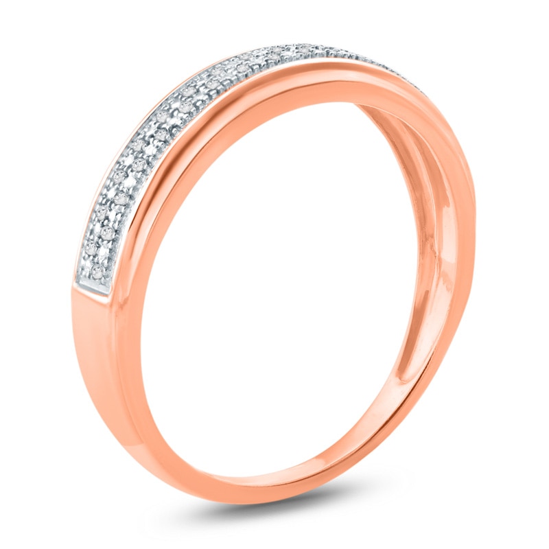 Main Image 2 of Previously Owned - Diamond Accent Double Row Wedding Band in 10K Rose Gold