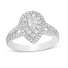 Thumbnail Image 1 of Previously Owned - Love's Destiny by Peoples 1 CT. T.W. Pear-Shaped Diamond Frame Engagement Ring in 14K White Gold