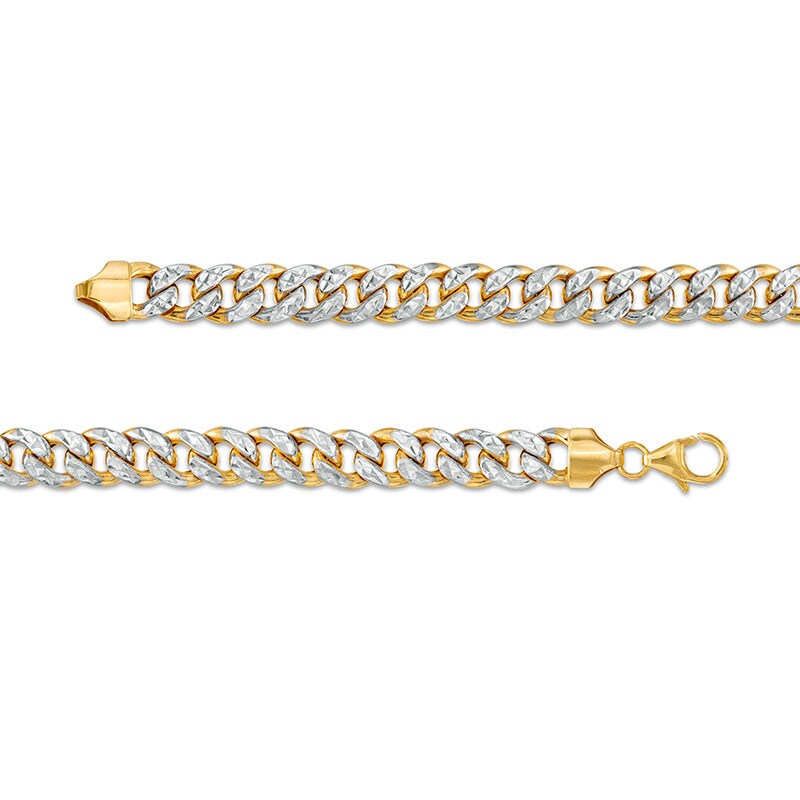 Main Image 2 of Previously Owned - Made in Italy Men's 5.6mm Diamond-Cut Cuban Curb Chain Necklace in Hollow 10K Gold - 22"
