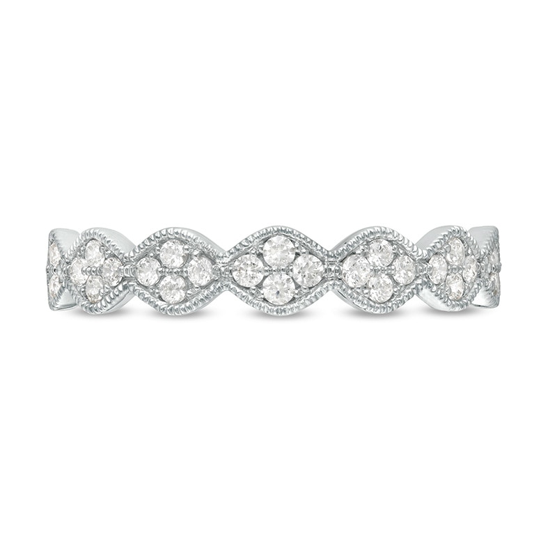 Previously Owned - 1/4 CT. T.W. Quad Diamond Vintage-Style Anniversary Band in 10K White Gold