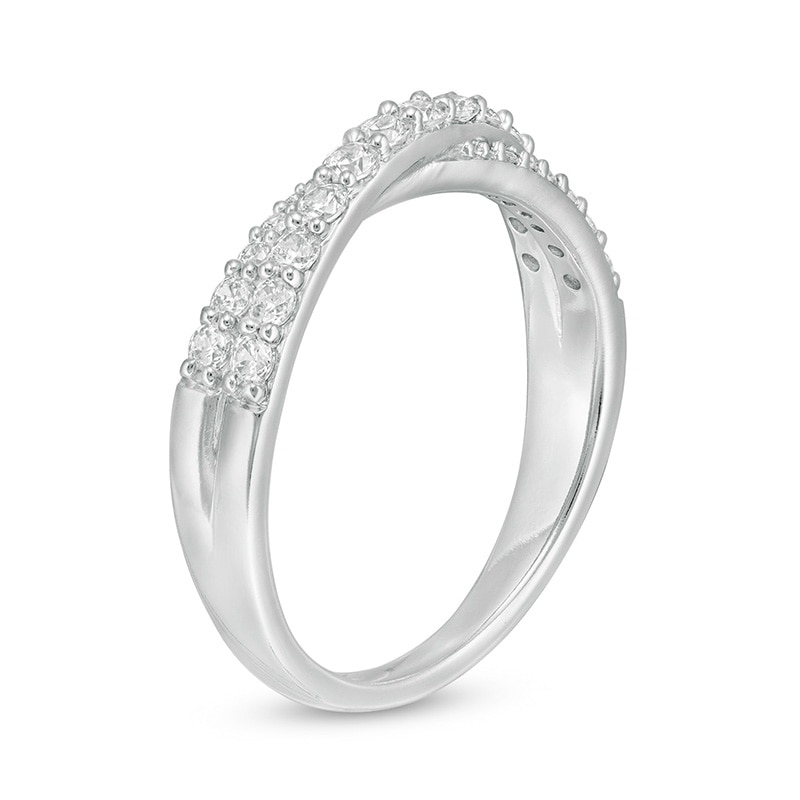 Main Image 3 of Previously Owned - 1/2 CT. T.W. Diamond Criss-Cross Band in 14K White Gold
