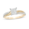 Thumbnail Image 1 of Previously Owned - 1/2 CT. T.W. Princess-Cut Quad Diamond Twist Shank Engagement Ring in 14K Gold