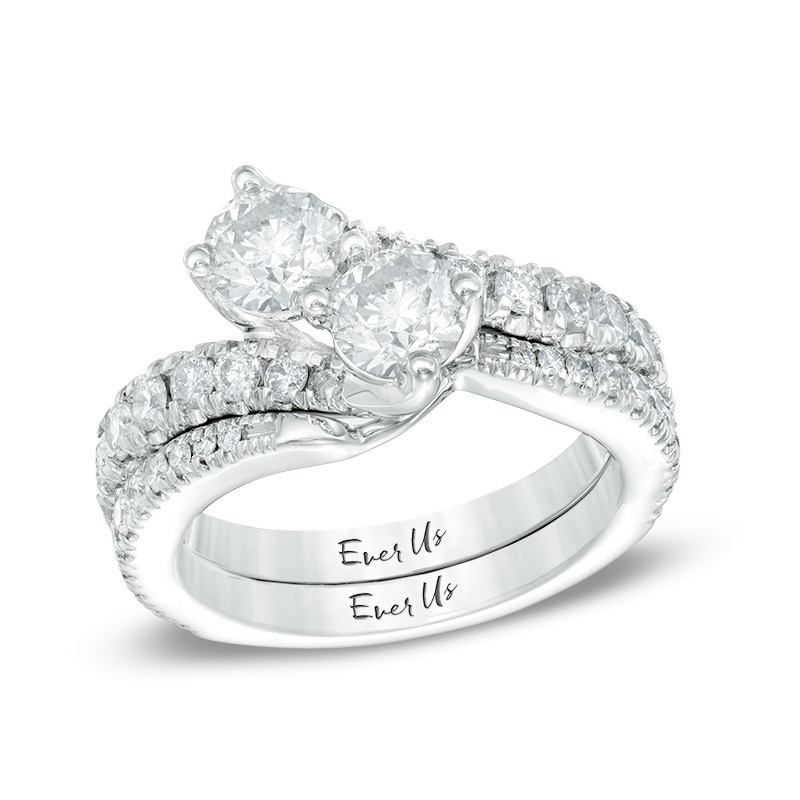 Main Image 3 of Previously Owned - Ever Us® 1/3 CT. T.W. Diamond Contour Band in 14K White Gold