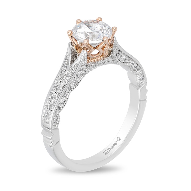 Main Image 2 of Previously Owned - Enchanted Disney Princess 1-1/4 CT. T.W. Diamond Vintage-Style Engagement Ring in 14K Two-Tone Gold