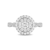 Thumbnail Image 4 of Previously Owned - Enchanted Disney Belle 1 CT. T.W. Diamond Double Frame Engagement Ring in 14K White Gold