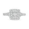 Thumbnail Image 4 of Previously Owned - 1/2 CT. T.W. Princess-Cut Diamond Double Frame Split Shank Engagement Ring in 10K White Gold