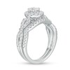 Thumbnail Image 3 of Previously Owned - 1 CT. T.W. Oval Diamond Frame Collar Bridal Set in 14K White Gold (I/I2)