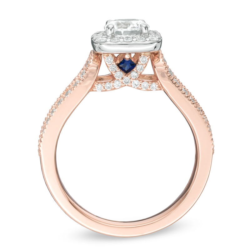 Main Image 3 of Previously Owned Vera Wang Love Collection 1-1/5 CT. T.W. Diamond Split Shank Engagement Ring in 14K Rose Gold