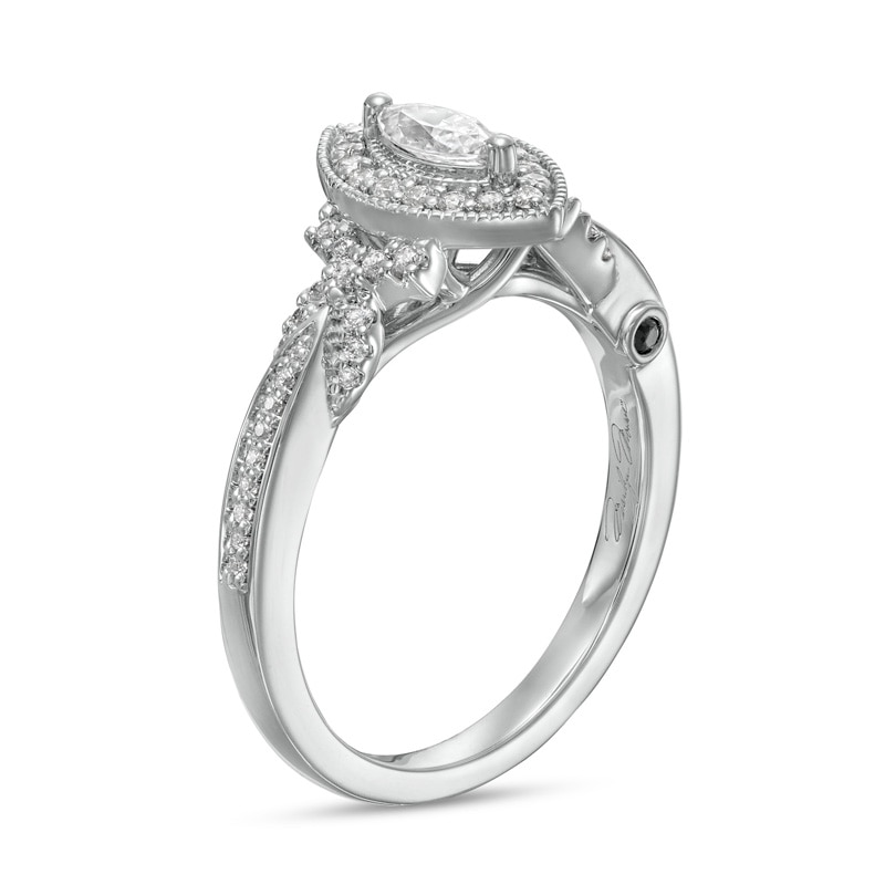 Main Image 3 of Previously Owned - Marilyn Monroe™ Collection 1/2 CT. T.W. Marquise Diamond Frame Twist Shank Ring in 14K White Gold