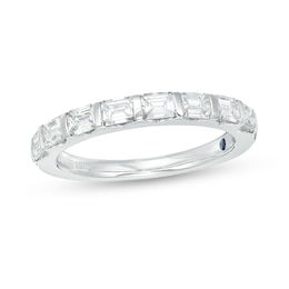 Previously Owned Vera Wang Love Collection 3/4 CT. T.W. Emerald-Cut Diamond Band in 14K White Gold (I/SI2)