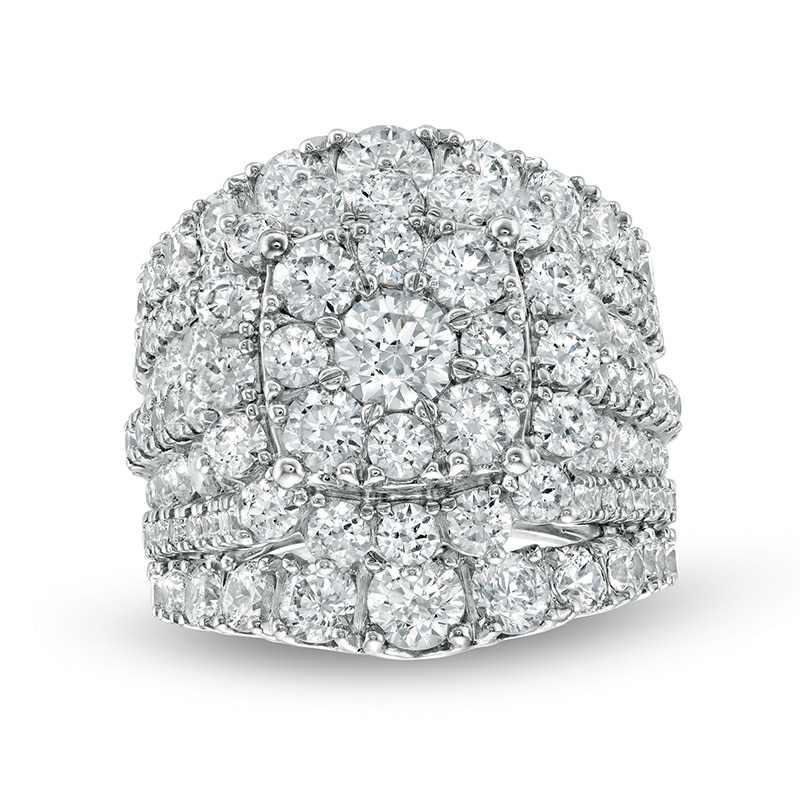 Main Image 1 of Previously Owned 8 CT. T.W. Diamond Double Frame Multi-Row Engagement Ring in 14K White Gold