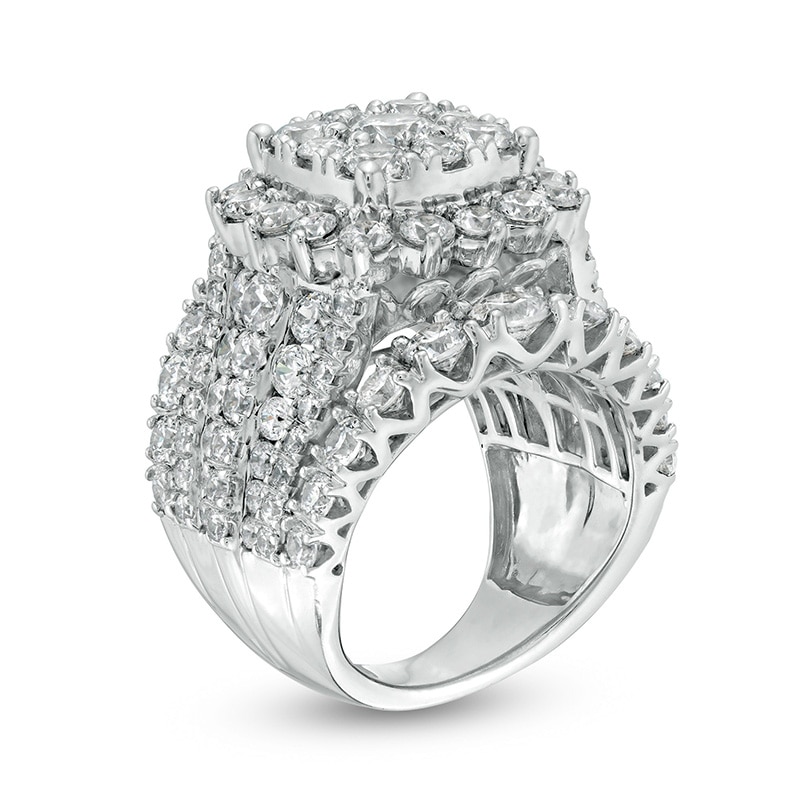 Main Image 3 of Previously Owned 8 CT. T.W. Diamond Double Frame Multi-Row Engagement Ring in 14K White Gold