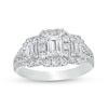 Thumbnail Image 1 of Previously Owned 2 CT. T.W. Emerald-Cut Diamond Past Present Future® Split Shank Engagement Ring in 14K White Gold