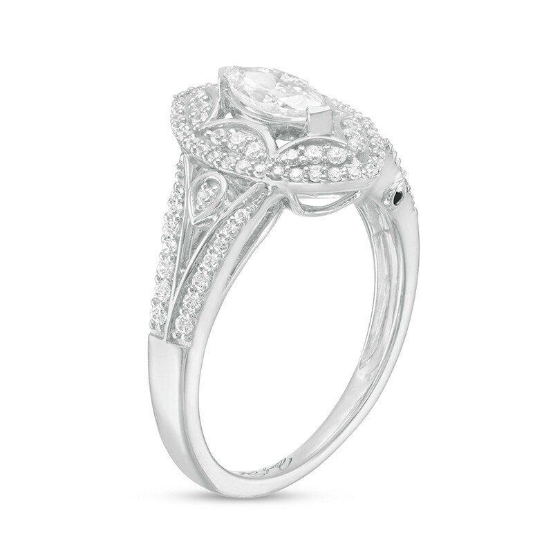 Main Image 2 of Previously Owned Marilyn Monroe™ Collection 3/4 CT. T.W. Marquise Diamond Art Deco Engagement Ring in 14K White Gold