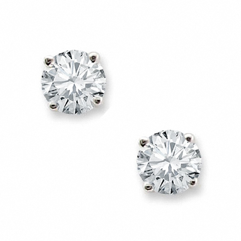 Previously Owned 3/8 CT. T.W. Diamond Solitaire Stud Earrings in 14K White Gold