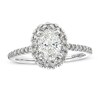 Thumbnail Image 1 of Previously Owned Celebration Infinite™ 1-1/2 CT. T.W. Oval Diamond Frame Engagement Ring in 14K White Gold (I/SI2)