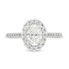Thumbnail Image 4 of Previously Owned Celebration Infinite™ 1-1/2 CT. T.W. Oval Diamond Frame Engagement Ring in 14K White Gold (I/SI2)