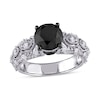 Thumbnail Image 1 of Previously Owned - 3 CT. T.W. Enhanced Black and White Diamond Vintage-Style Engagement Ring in 10K White Gold