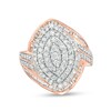 Thumbnail Image 1 of Previously Owned - 1-1/2 CT. T.W. Composite Diamond Marquise Bypass Frame Ring in 10K Rose Gold